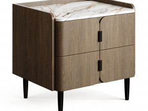 Light Luxury K32 Wood Bedside Table 3D Модель