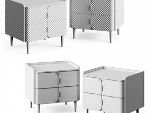 Light Luxury K32 Wood Bedside Table 3D Model