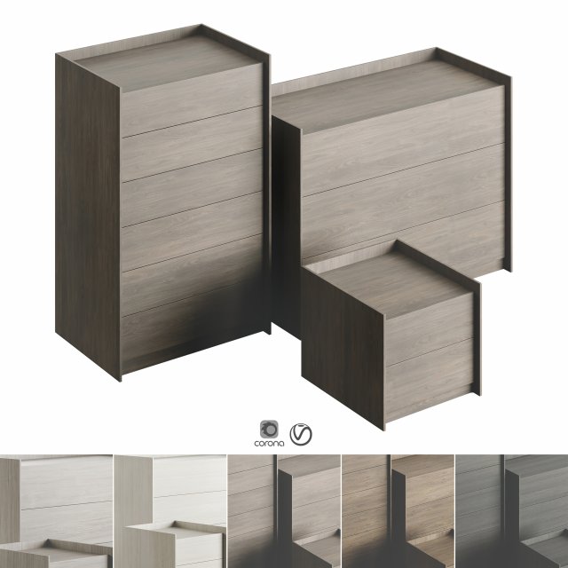 Laskasas Endy Tallboy Chest of Drawers 3D Модель .c4d .max .obj .3ds .fbx .stl .blend 