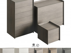 Laskasas Endy Tallboy Chest of Drawers 3D Model