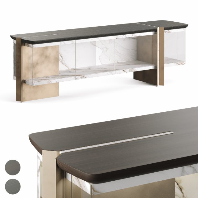 Enne Foil Sideboard 3D Model .c4d .max .obj .3ds .fbx .stl .blend 