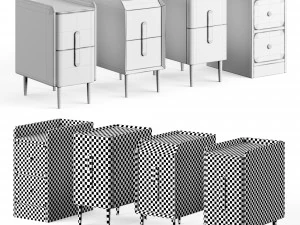 Ultra-Narrow Bedside Tables Aliexpress 25 cm 3D Model