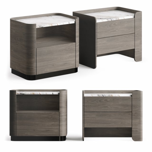 Echo Wood Bedside Table LuxLucia Casa 3D Model .c4d .max .obj .3ds .fbx .stl .blend 