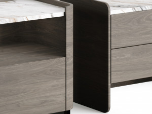Echo Wood Bedside Table LuxLucia Casa 3D Model