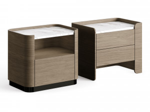 Echo Wood Bedside Table LuxLucia Casa 3D Model