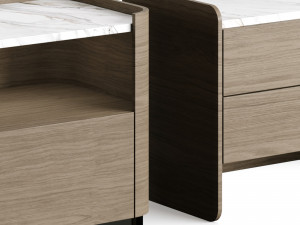 Echo Wood Bedside Table LuxLucia Casa 3D Model