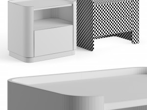 Echo Wood Bedside Table LuxLucia Casa 3D Model