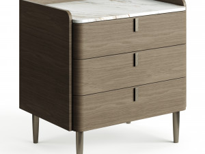 Light Luxury Marble Bedside GG41 3 Drawers 3D Model