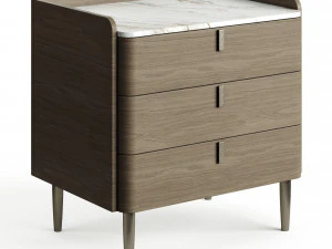 Light Luxury Marble Bedside GG41 3 Drawers 3D Model