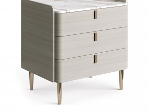 Light Luxury Marble Bedside GG41 3 Drawers 3D Model