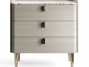 Light Luxury Marble Bedside GG41 3 Drawers 3D Model