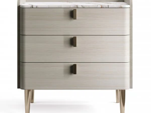 Light Luxury Marble Bedside GG41 3 Drawers 3D Model