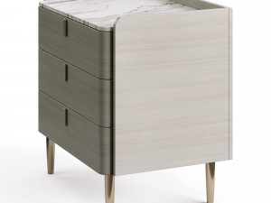 Light Luxury Marble Bedside GG41 3 Drawers 3D Model