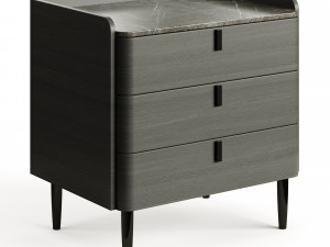 Light Luxury Marble Bedside GG41 3 Drawers 3D Model