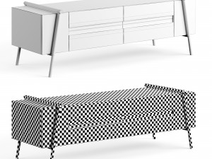Duoo Zegen TV Mobile Drawers Unit 3D मॉडल