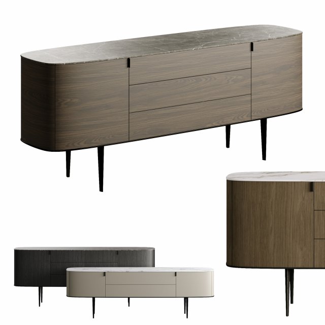 Poliform Italy Symphone Collection Drawers 3D Model .c4d .max .obj .3ds .fbx .stl .blend 