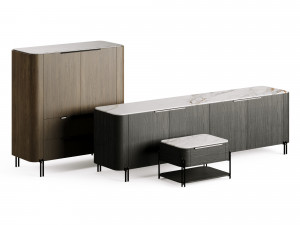 Praddy Bamboo Collection With Metal Tubular Feet 3D Model