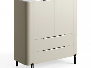 Praddy Bamboo Collection With Metal Tubular Feet 3D Model