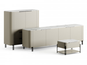 Praddy Bamboo Collection With Metal Tubular Feet 3D Model