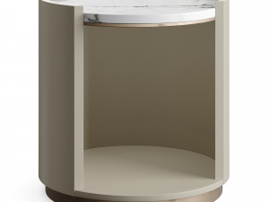 Ana Roque YVES Circles Marble Wood Bedside Table Modelo 3D
