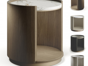 Ana Roque YVES Circles Marble Wood Bedside Table 3D Model