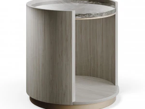 Ana Roque Mesita de noche YVES Circles madera m&aacute;rmol Modelo 3D