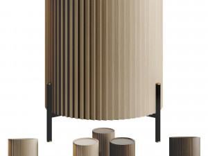 Lou Mindi Wood Bedside Table 3D मॉडल