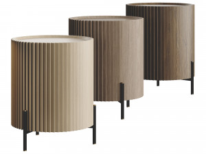 Lou Mindi Wood Bedside Table 3D Модель