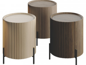 Lou Mindi Wood Bedside Table 3D Модель