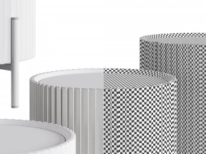Lou Mindi Wood Bedside Table 3D Model