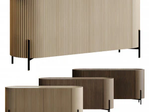 Lou Mindi Wood Sideboard 3D Model
