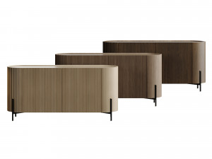 Lou Mindi Wood Sideboard 3D 模型