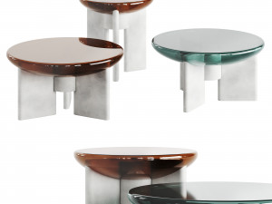 Paolo Castelli LENS Glass Coffee Tables 3D Model