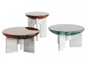 Paolo Castelli LENS Glass Coffee Tables 3D Модель