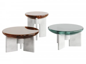 Paolo Castelli LENS Glass Coffee Tables 3D Model