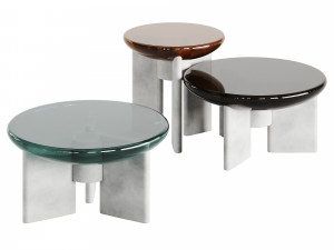 Paolo Castelli LENS Glass Coffee Tables 3D Модель