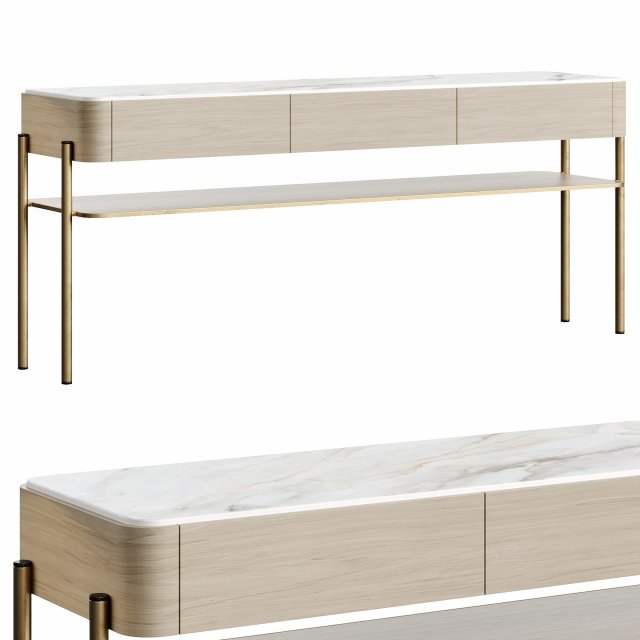 Ana Roque AMAN Console Table 3D Model .c4d .max .obj .3ds .fbx .stl .blend 