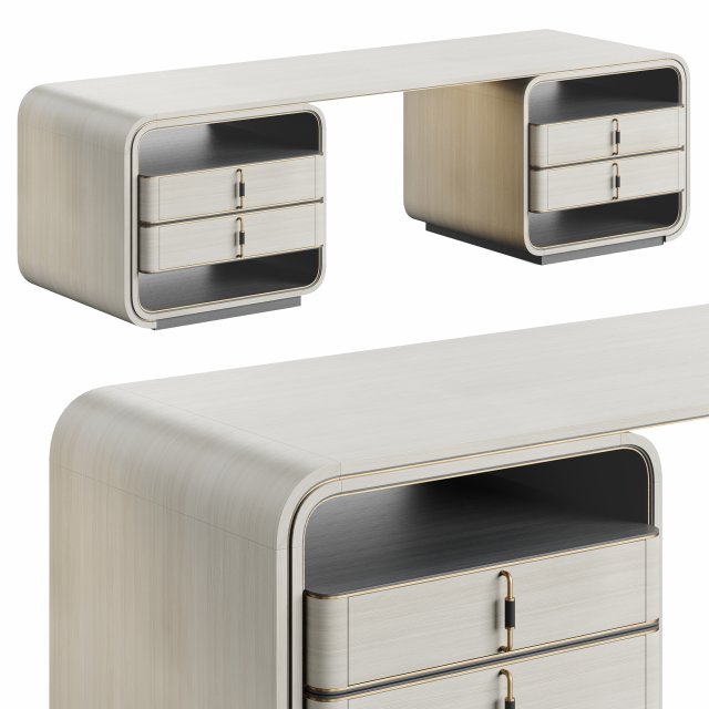 Frato COLMAR Luxury Desk 3D Model .c4d .max .obj .3ds .fbx .stl .blend