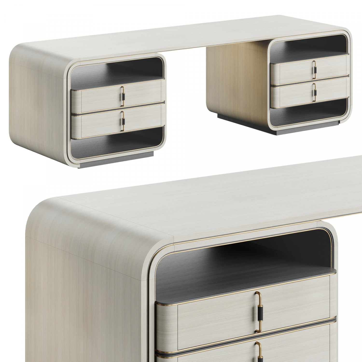 Frato COLMAR Luxury Desk 3D Model .c4d .max .obj .3ds .fbx .stl .blend