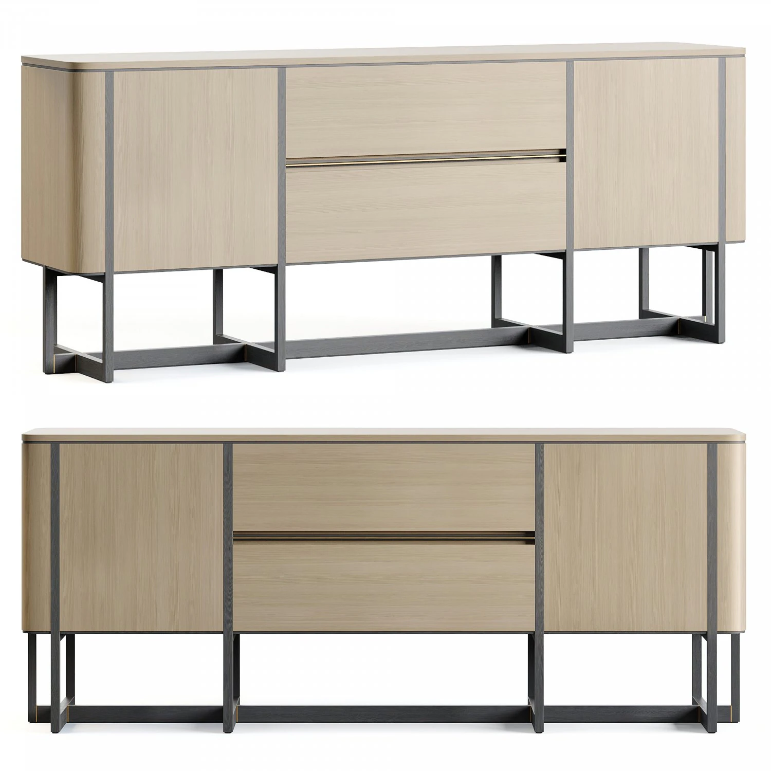Frato Mumbai Sideboard 3D Model .c4d .max .obj .3ds .fbx .stl .blend