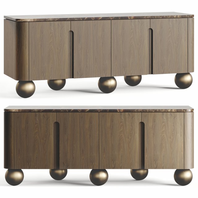 Le Berre Vevaud Olbia Sideboard 3D Model .c4d .max .obj .3ds .fbx .stl .blend 