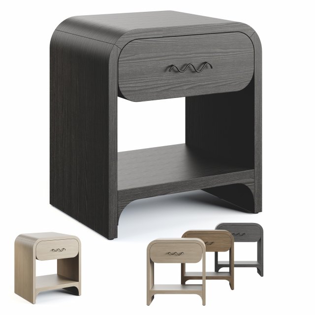 Bruno Bedside Table Raffia 3D Model .c4d .max .obj .3ds .fbx .stl .blend 