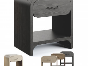 Bruno Bedside Table Raffia 3D Model