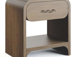 Bruno Bedside Table Raffia 3D Model