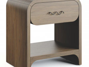 Bruno Bedside Table Raffia 3D Model