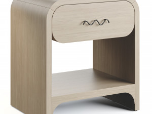 Bruno Bedside Table Raffia 3D Model