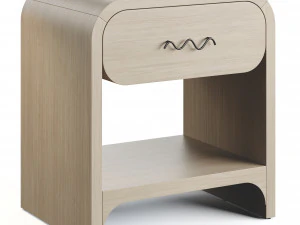 Bruno Bedside Table Raffia 3D Model