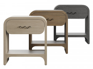 Bruno Bedside Table Raffia 3D Model