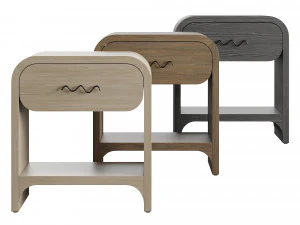 Bruno Bedside Table Raffia 3D Model