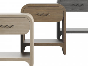 Bruno Bedside Table Raffia 3D Model